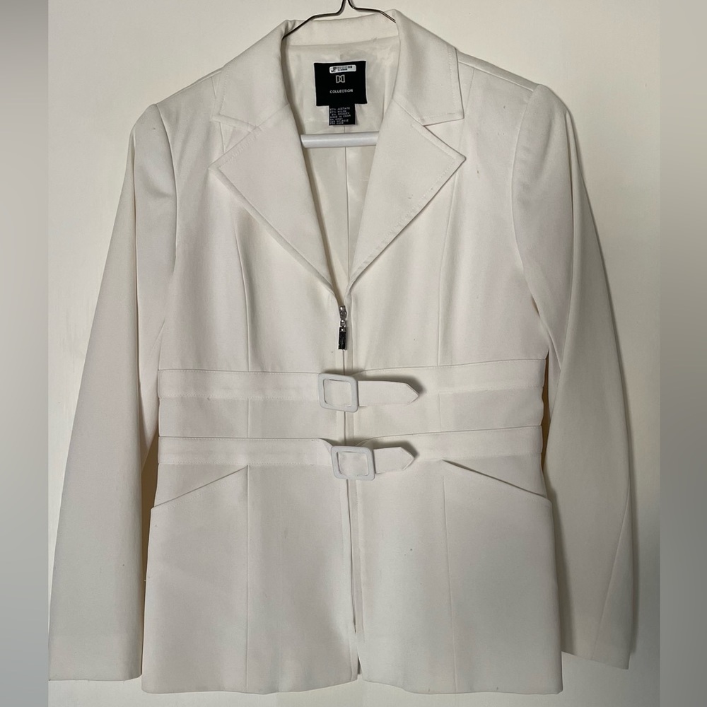 Doncaster Collection Size 4 Petite 4P White Jacket Blazer